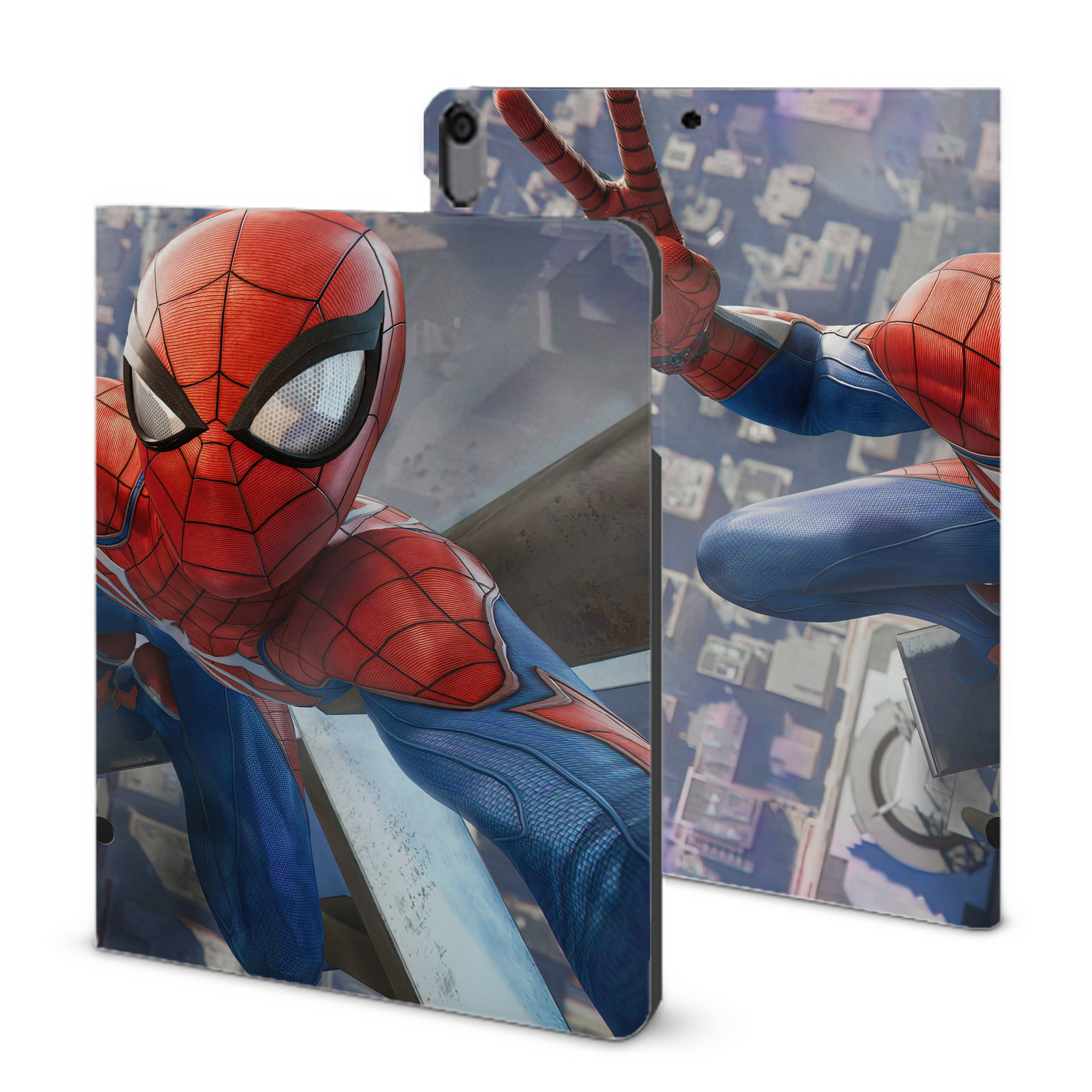 （画像用） Spider Man スパイダーマン IPad ケース ブック型 PUレザー TPU 耐衝撃 軽量 薄型 ペン収納なし 全面保護 IPad 各モデル対応